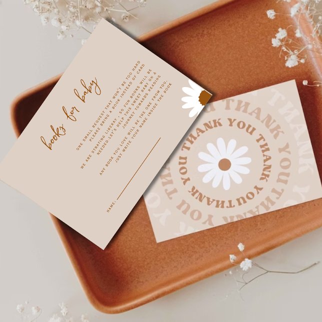 Editable pink Boho baby shower books for baby  (Creator Uploaded)