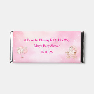 Editable Pink Chinoiserie Chocolate Wrapper Hershey Bar Favors