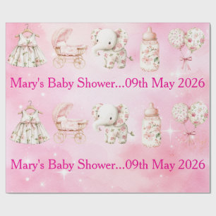 Editable Pink Chinoiserie Wrapping Paper