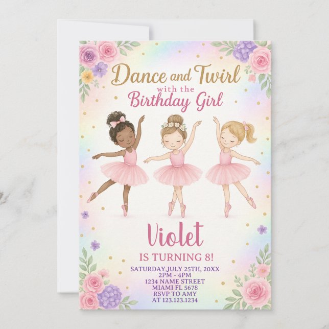 Editable Pink Dance Party Template (Front)