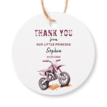 Editable Pink Dirt Bike Birthday Circle