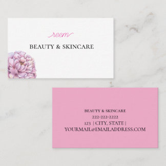 Editable Pink Floral Business Card