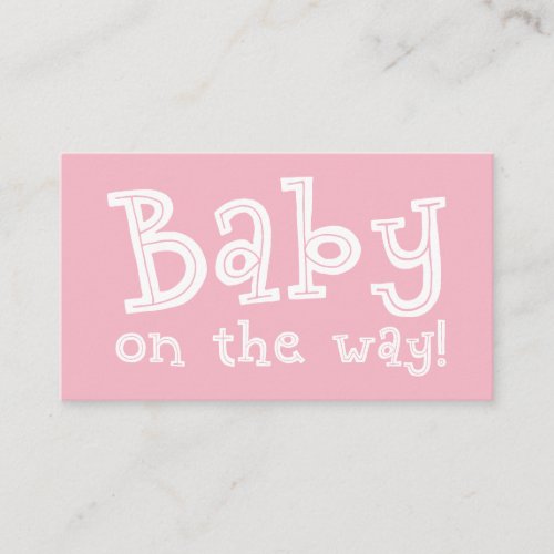 Editable Pink Gift Registry Card Baby on the Way Enclosure Card