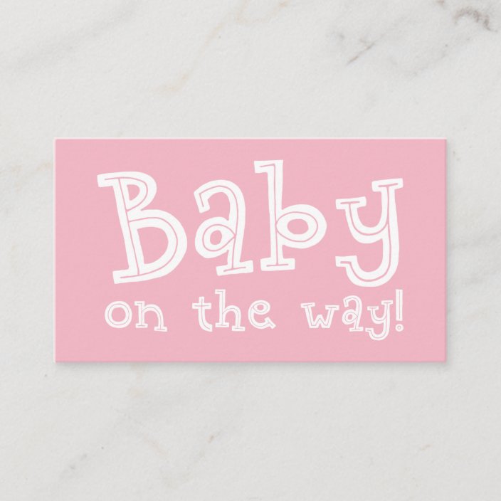 Editable Pink Gift Registry Card, Baby on the Way! Enclosure Card ...