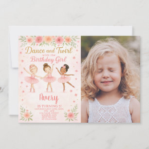 Editable Pink Pastel Dance Party for Girls Invitation