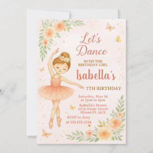 Editable Pink Tutu Party Card for Girls