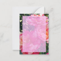 Editable Pink White Striped Roses 3.5x2.5 Flat 