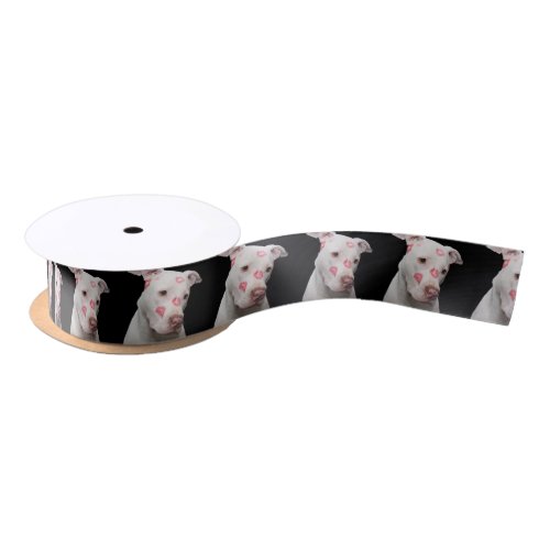 Editable Pitbull Lover Satin Ribbon