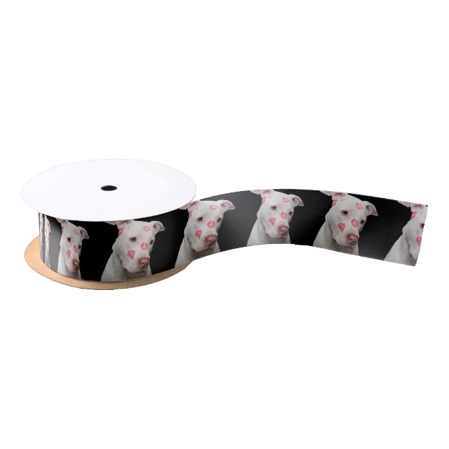 Editable Pitbull Lover Satin Ribbon (Spool)