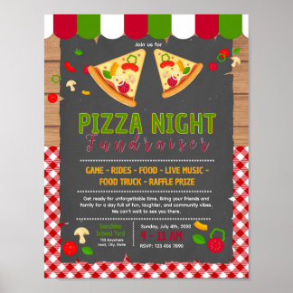Editable pizza fundraiser flyer poster