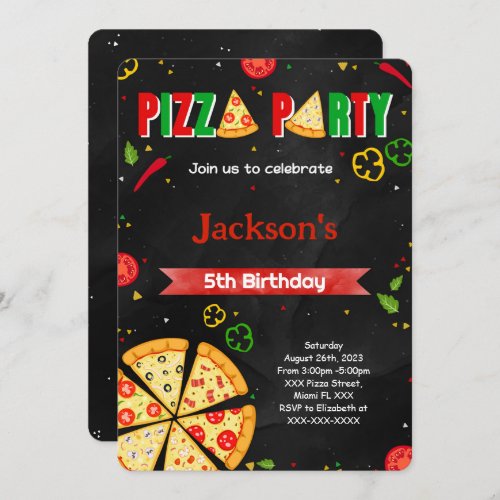 Editable Pizza invitation