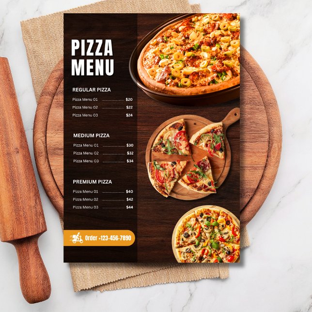 Editable Pizza Menu pizzeria Restaurant Menu (Creator Uploaded)