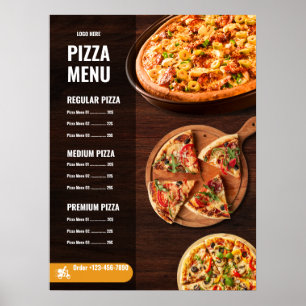 Editable Pizza Menu pizzeria Restaurant Menu Poster