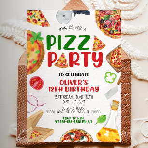 Editable Pizza Party Invitation, Pizza Birthday Pa Invitation