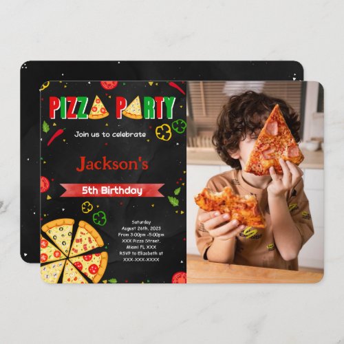 Editable Pizza Photo invitation