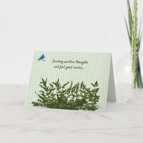 Editable Plant and Insects Feel Good Wishes Card