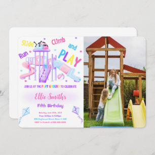 Editable Playground Birthday Photo Invitation