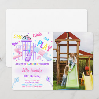 Editable Playground Birthday Photo Invitation