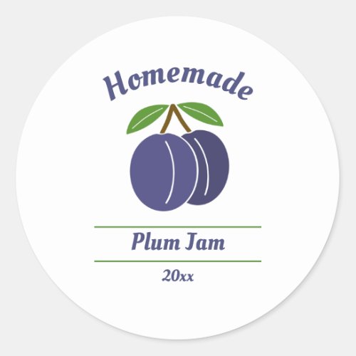 Editable Plum Jam Label Sticker