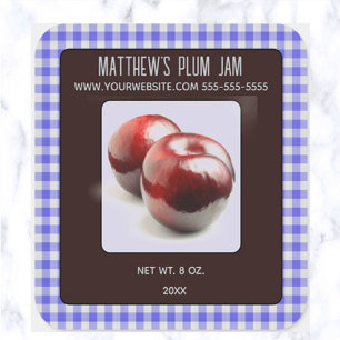 Editable Plum Jam Square Sticker