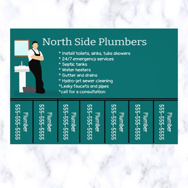Editable Plumbers Phone Number Flyer (What a great way to advertise your plumbing business!)