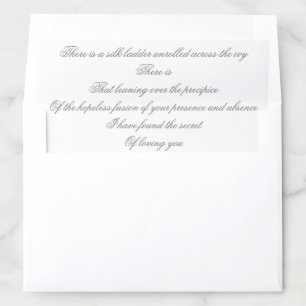 Editable Poem   Sage Green Classic Calligraphy Envelope Liner