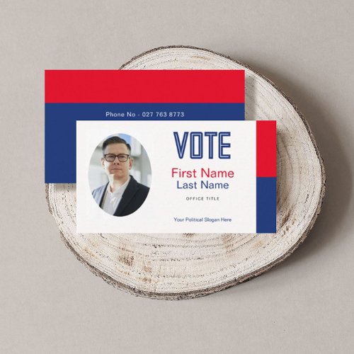 Editable Political Campaign Photo Business Card