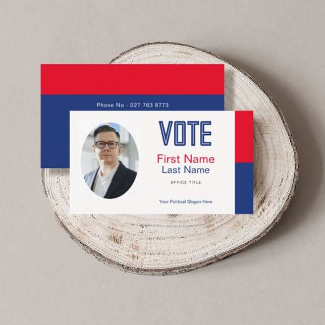 Editable Political Campaign Photo Business Card (Creator Uploaded)