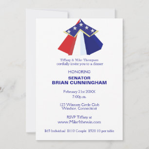 Editable Political Fundraising Campaign Patriotic Invitation