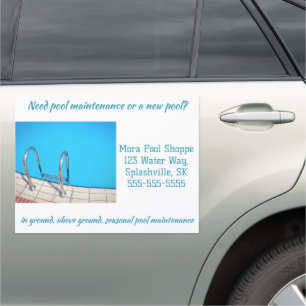 Editable Pool Sales and Maintenance Car Magnet