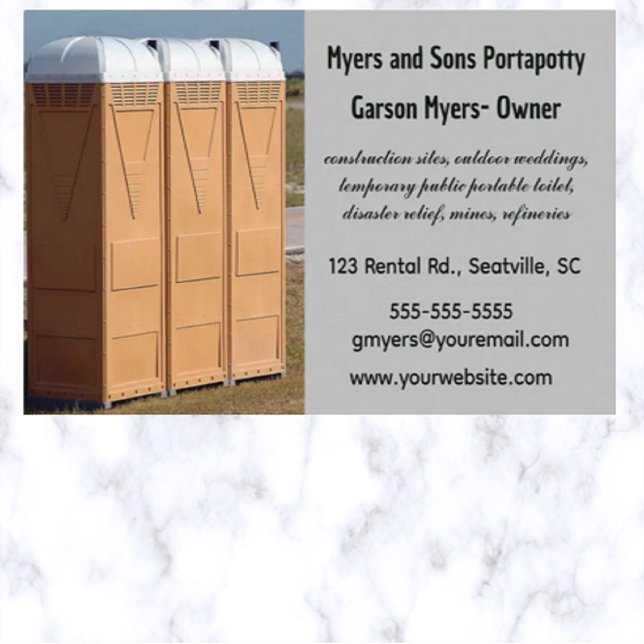 Editable Porta Potty Rental Business Card (Creator Uploaded)