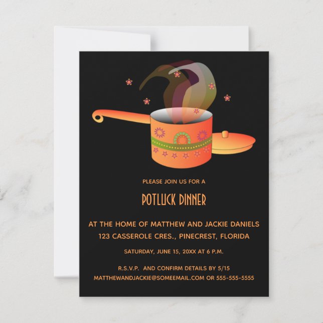 Editable Pot Luck Dinner Invitation (Front)