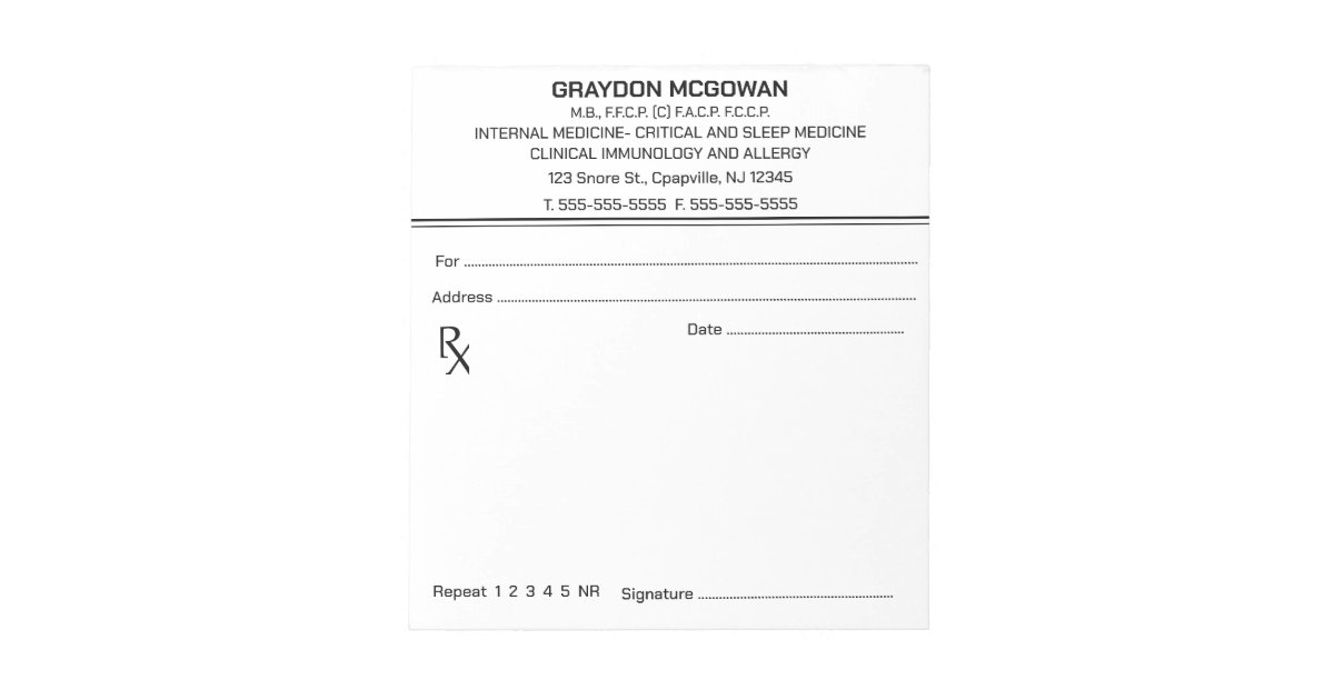 Editable Prescription Notepad | Zazzle