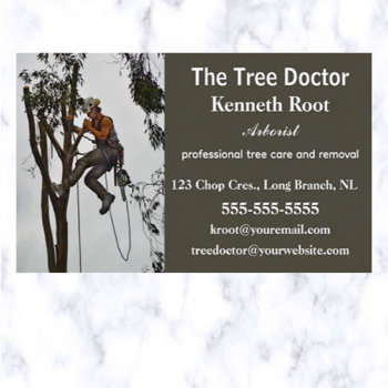 Editable Professional Arborist Business Card by NorthernPrint at Zazzle