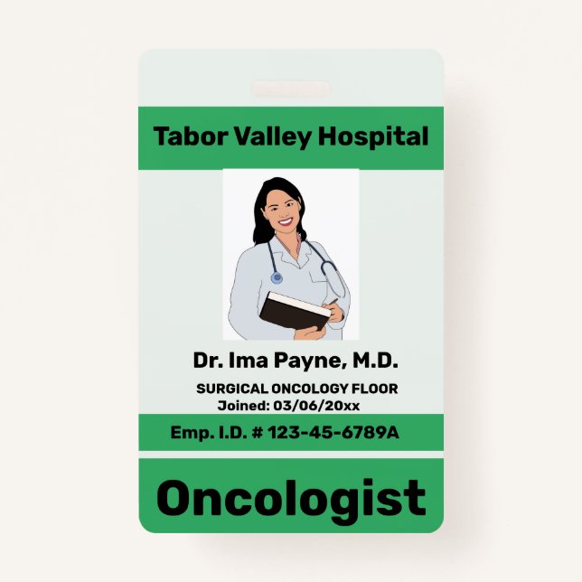 Editable Professional Employee ID Badge (Front)