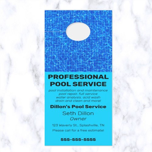 Editable Professional Pool Services Door Hanger