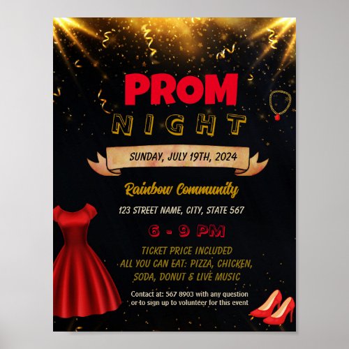 Editable Prom Dance event template Poster