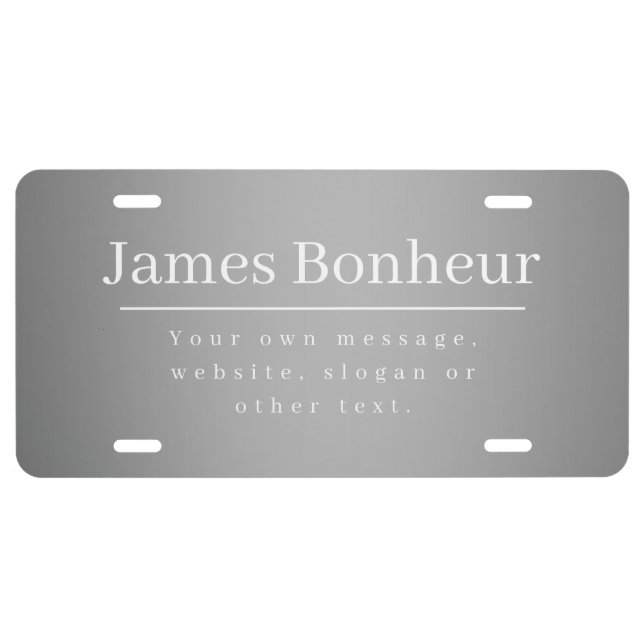 Editable Promotional Template for Business etc. License Plate (Front)