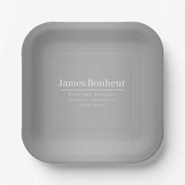 Editable Promotional Template for Business etc. Paper Plates (Front)