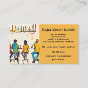 Editable Pub Bartender Business Card