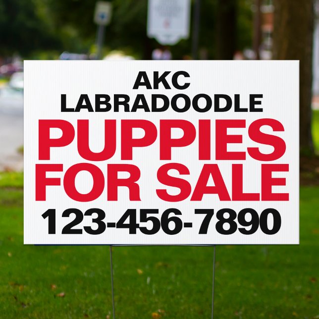 Editable Puppies For Sale Sign (Creator Uploaded)