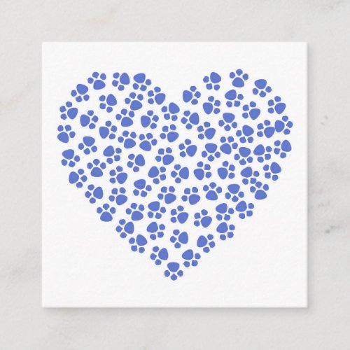 Editable Puppy Love Paw Prints Square Business Card