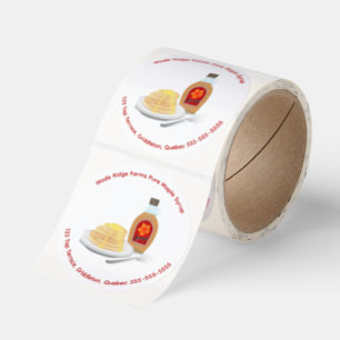 Editable Pure Maple Syrup and Pancakes Classic Round Sticker