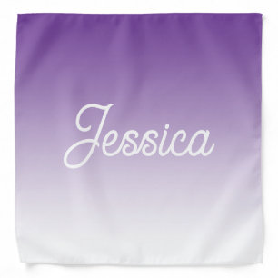 (Editable) Purple Color Ombre & Your Text Bandana