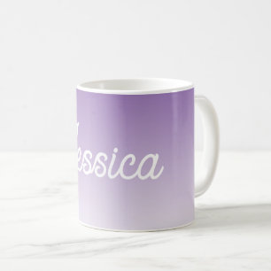 (Editable) Purple Color Ombre & Your Text Coffee Mug