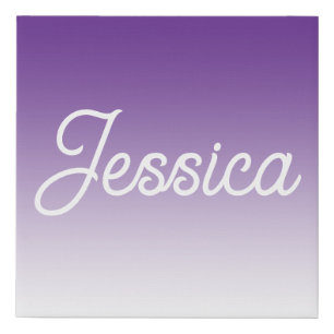 (Editable) Purple Color Ombre & Your Text Faux Canvas Print