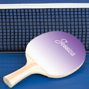 (Editable) Purple Color Ombre & Your Text Ping Pong Paddle