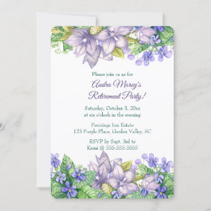 Editable Purple Flower Garden Invitation