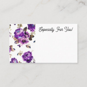 Editable Purple Flower Shop Bouquet Message Card