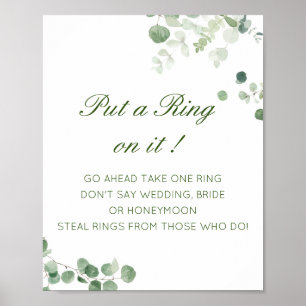 Editable Put a Ring on it Bridal Shower Game Poste Poster